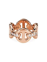 Dame 18K Rose Gold & 0.31 TCW Diamond Tri-Link Ring