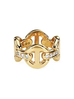 Dame 18K Yellow Gold & 0.57 TCW Diamond Quad-Link Ring