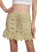 Silk Crocheted Miniskirt