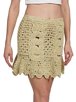 Silk Crocheted Miniskirt