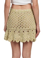 Silk Crocheted Miniskirt