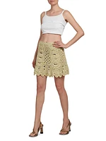 Silk Crocheted Miniskirt