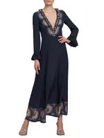 Silk Paisley Maxi Dress