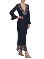 Silk Paisley Maxi Dress