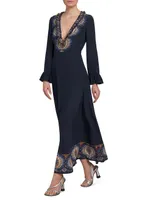 Silk Paisley Maxi Dress