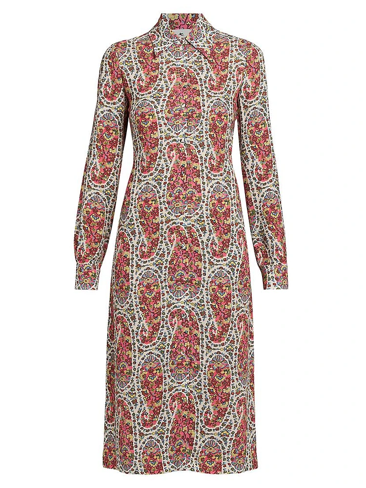 Floral Paisley Midi-Shirtdress