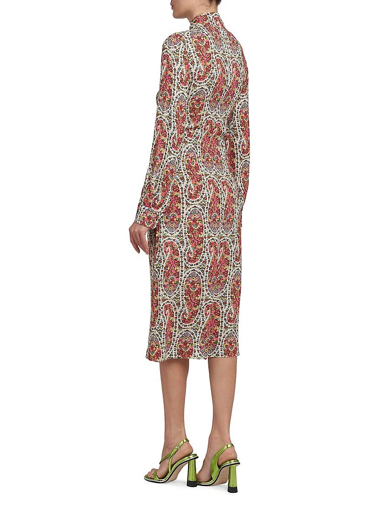 Floral Paisley Midi-Shirtdress