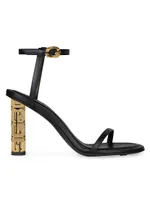 G Cube Sculptural Heel Leather Sandals