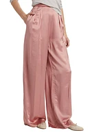 Wide-Leg Satin Trousers