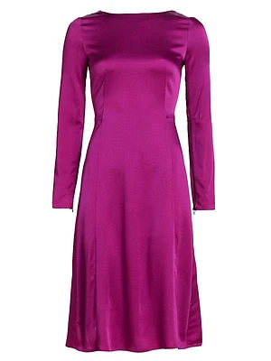 Shiny Enver Long-Sleeve Midi-Dress
