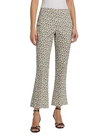 Grace Floral Ankle-Crop Flared Trousers