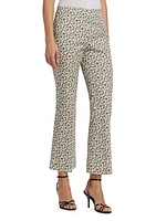 Grace Floral Ankle-Crop Flared Trousers