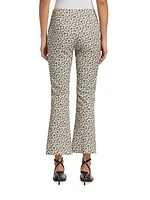 Grace Floral Ankle-Crop Flared Trousers