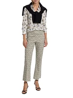 Grace Floral Ankle-Crop Flared Trousers