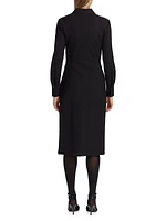 Long-Sleeve Tie-Side Shirtdress