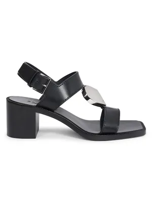 60MM Leather Block-Heel Sandals