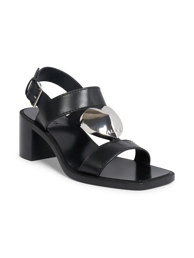 60MM Leather Block-Heel Sandals