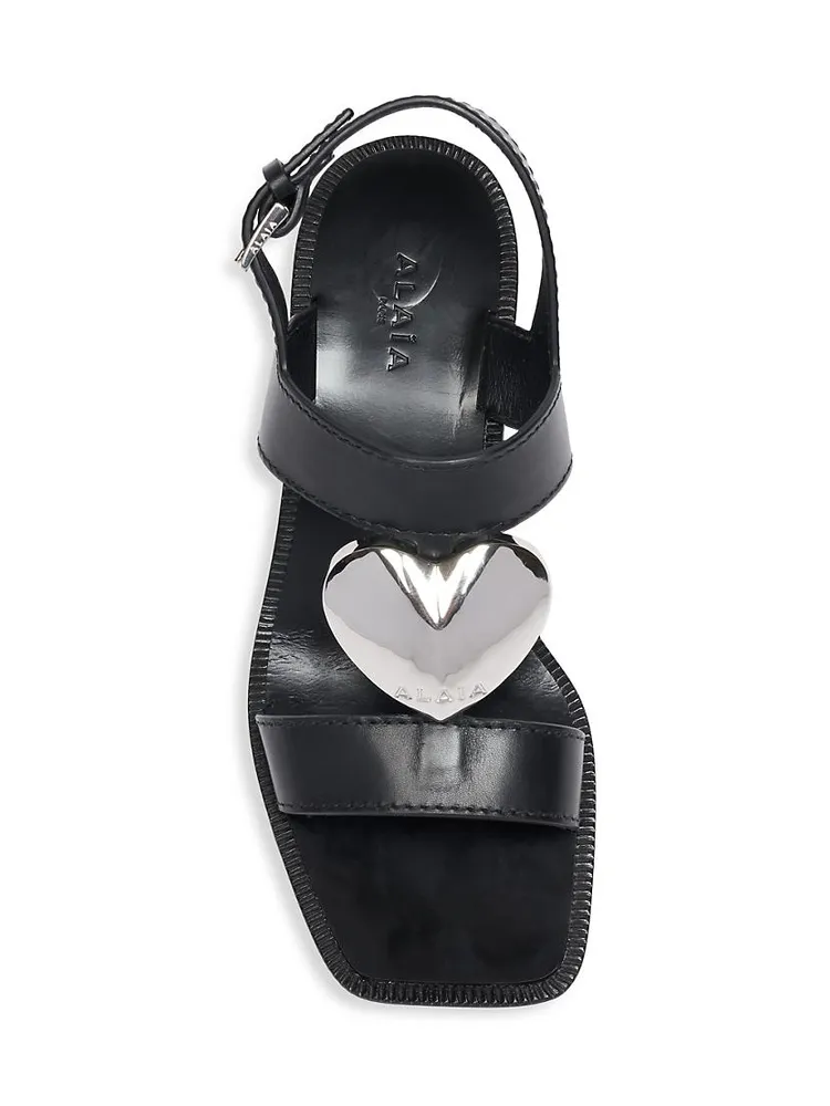 60MM Leather Block-Heel Sandals