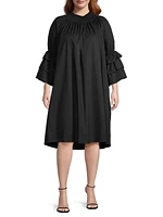 Plus Size Daphne Cotton Knee-Length Dress