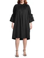 Plus Daphne Cotton Knee-Length Dress