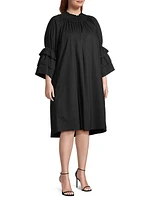 Plus Size Daphne Cotton Knee-Length Dress