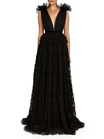 Sabrina Tulle Plunge Gown