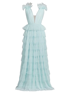 Sabrina Tulle Plunge Gown