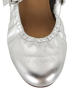 Calita Metallic Buckled Ballet Flats