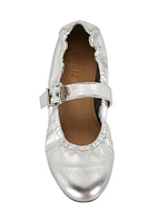 Calita Metallic Buckled Ballet Flats