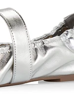 Calita Metallic Buckled Ballet Flats