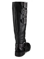 Luccia Leather Buckled Boots