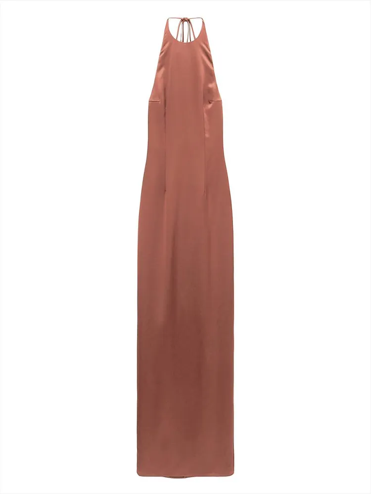 Janet Open-Back Satin Maxi Dress