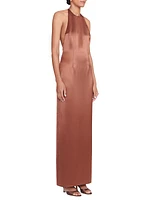 Janet Open-Back Satin Maxi Dress