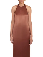 Janet Open-Back Satin Maxi Dress