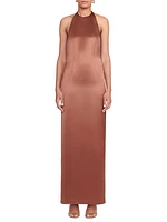 Janet Open-Back Satin Maxi Dress