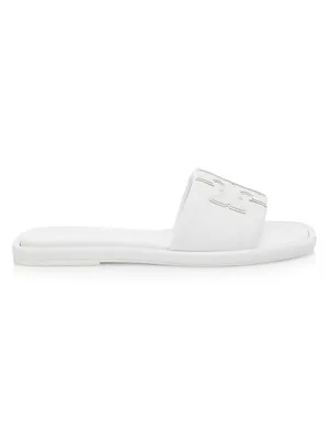 Double-T Leather Sport Slide Sandals