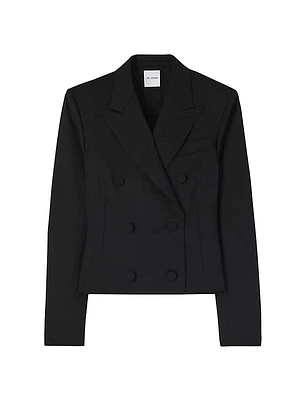 Double-Breasted Stretch Wool Jacket