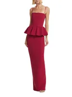 Panthea Strapless Peplum Gown