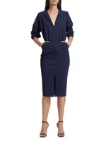 Emeraldiah Front-Zip Midi-Dress