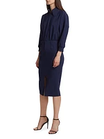 Emeraldiah Front-Zip Midi-Dress