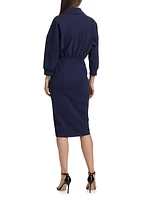 Emeraldiah Front-Zip Midi-Dress