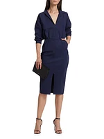 Emeraldiah Front-Zip Midi-Dress