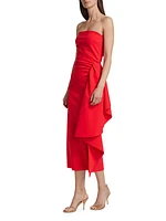 Airi Sash Strapless Midi-Dress