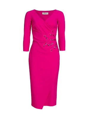 Carera Sequin Wrap Midi-Dress