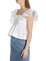 Ruffle Cotton Poplin Blouse