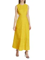 Broderie Anglaise Cotton Midi-Dress