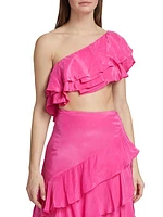 Marocain Ruffle Top