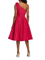 Rose One-Shoulder Midi-Dress