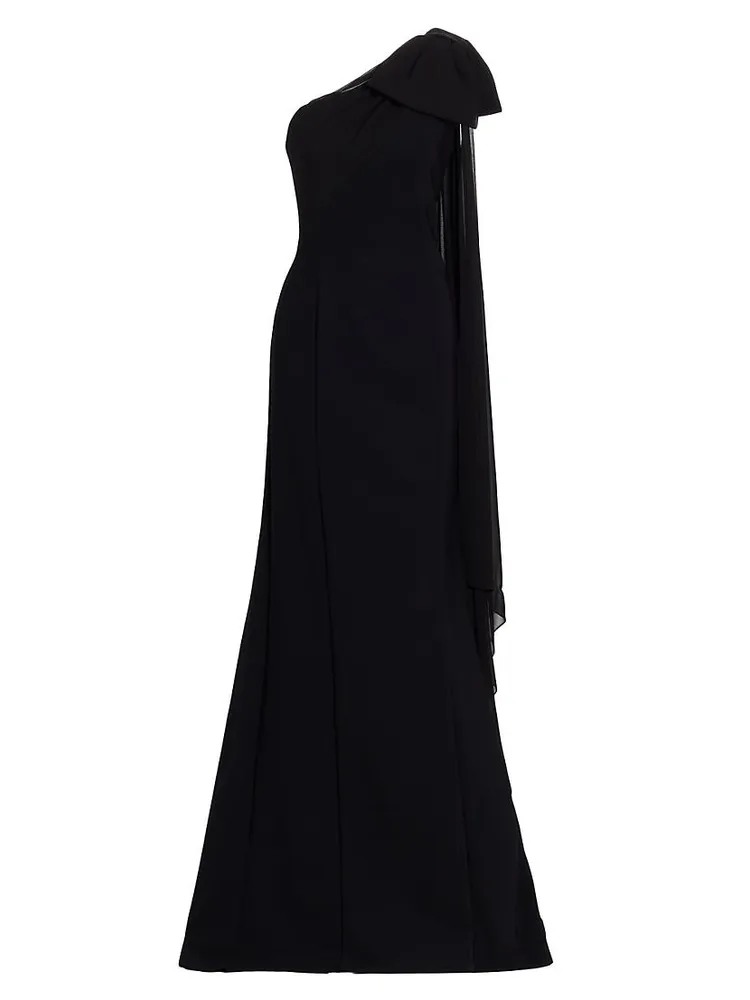 One-Shoulder Cape Gown