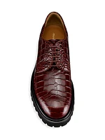 Oba II Croc-Embossed Lug-Sole Leather Derbys